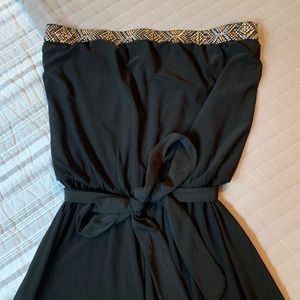 WHBM Strapless Romper With Metallic Beading